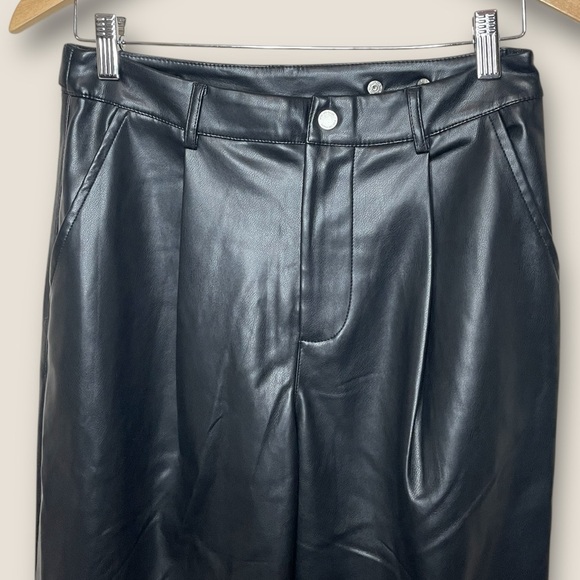 AVEC LES FILLES Black Vegan Leather High Rise Pants, Small - Picture 2 of 9
